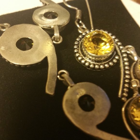 New Citrine Drop Earrings in Silver - Picture 2 of 4